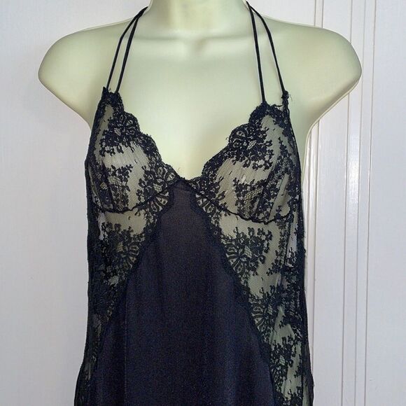 Vtg 70s Formfit Rogers black lace nightgown & robe - Picture 6 of 12